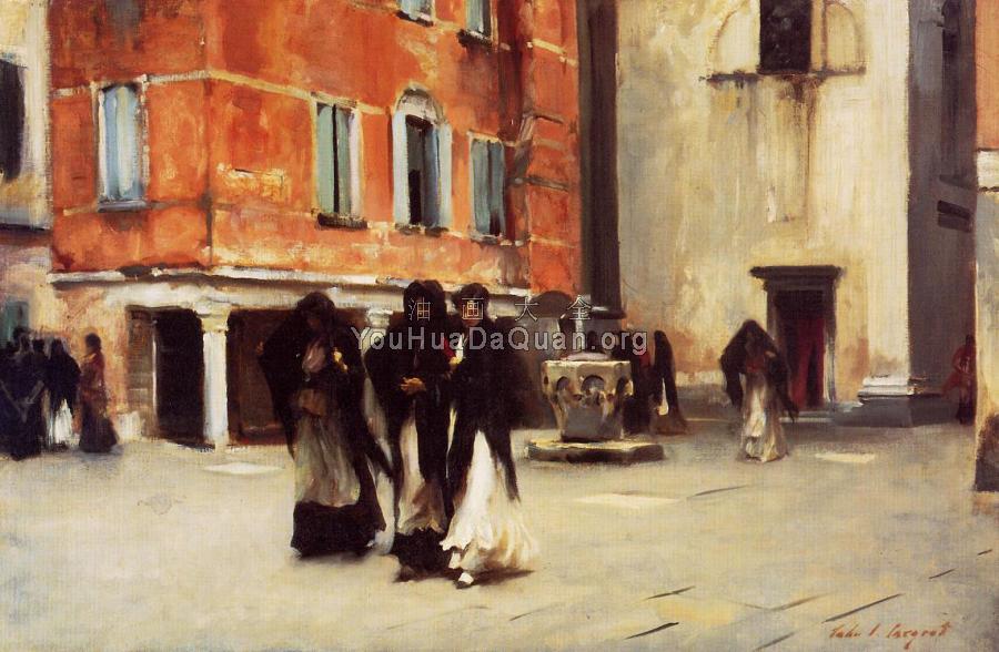 Leaving Church, Campo San Canciano, Venice - 约翰·辛格·萨金特